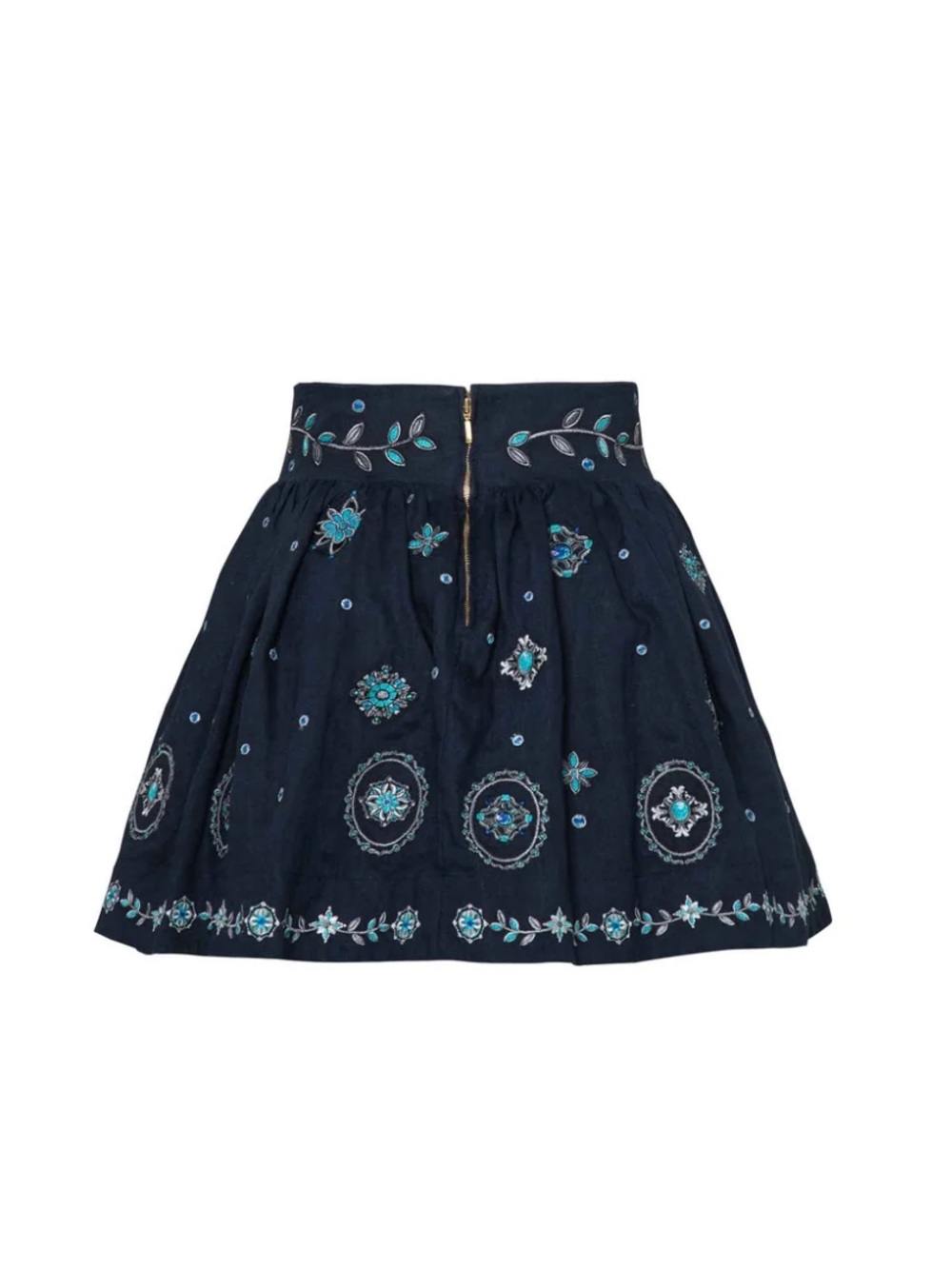 Agua by Agua Bendita Nori Relicario Embroidered Linen Mini Skirt NWT Sz S - Picture 6 of 15